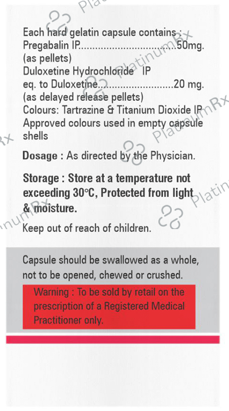 Pregaxuro D 50/20 Capsule DR