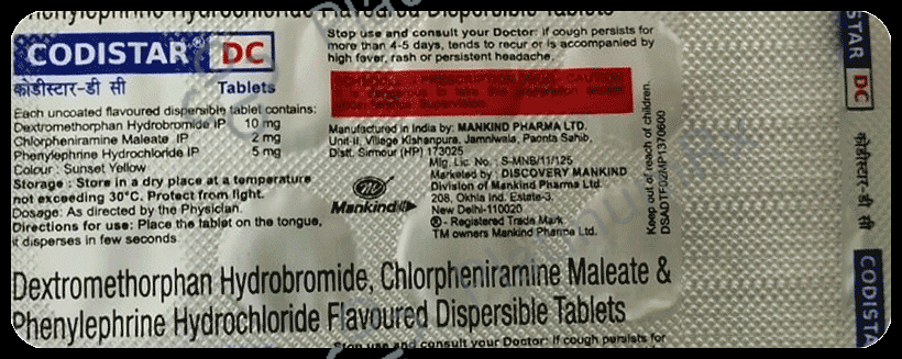 Codistar DC 2/10/5mg Tablet DT 10s