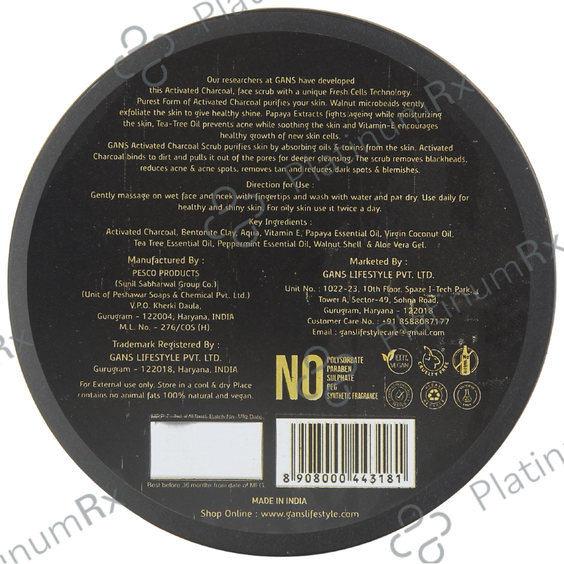Gans Activated Charcoal Face Scrub