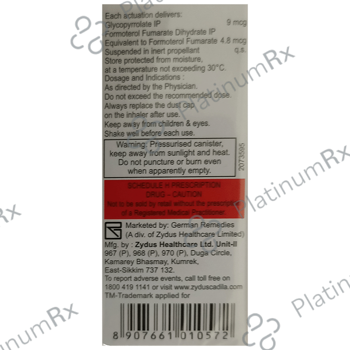 Forglyn CFC Free 4.8/9mcg Inhaler 120MDI