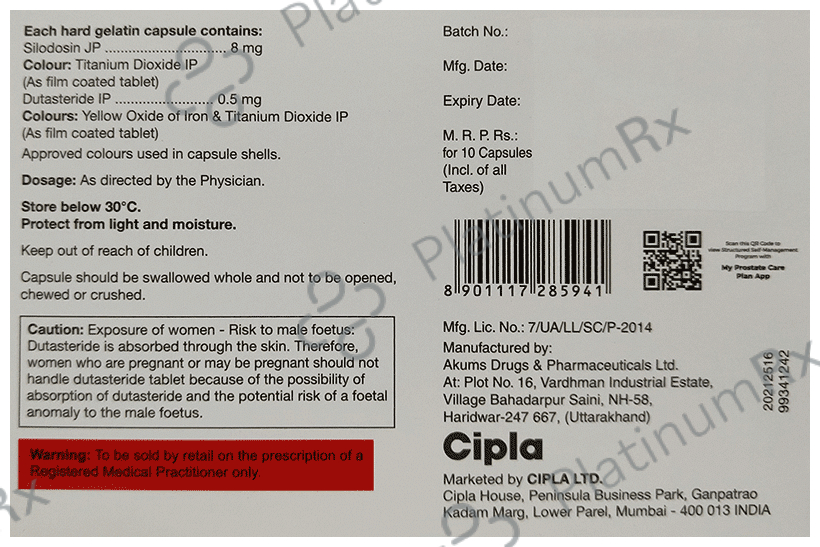 Silofast D 8/0.5mg Capsule 10s