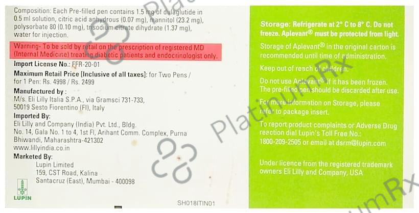 Aplevant 1.5mg Pre filled Pen (0.5ml Each) 2s