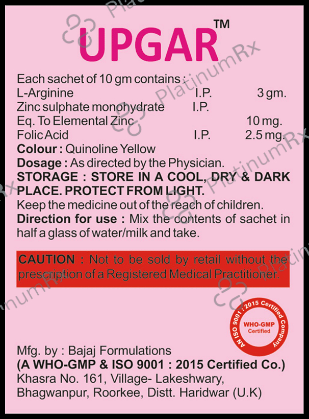 Upgar Powder Lemony Orange Sugar Free
