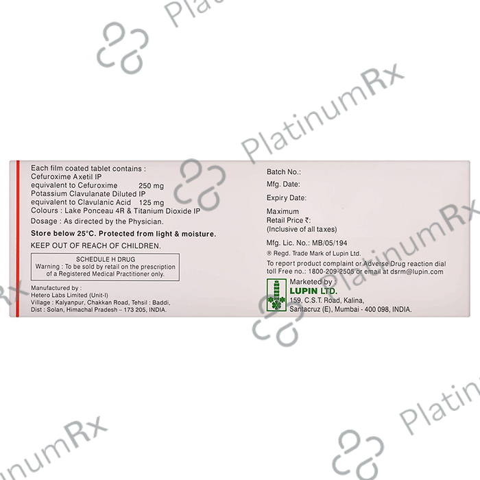 Cetil CV 250/125mg Tablet 10s