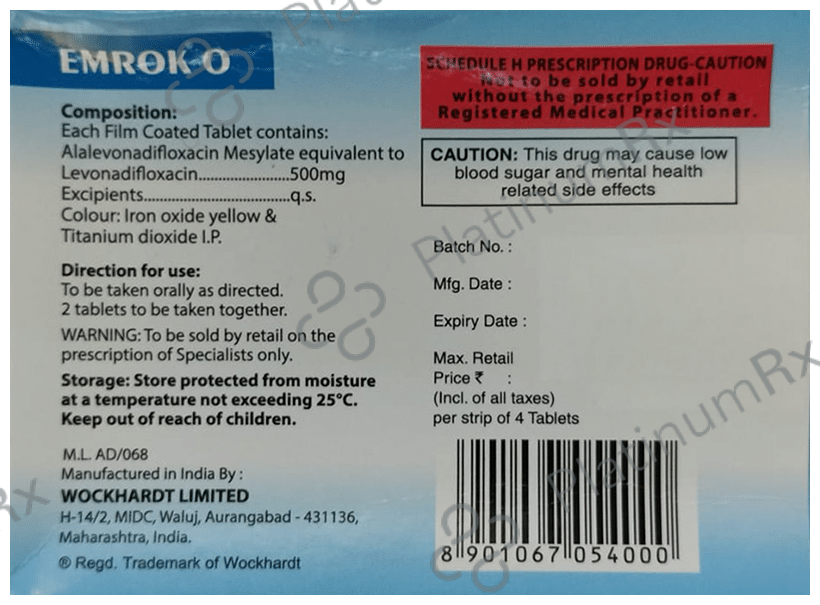 Emrok O 500mg Tablet 4s