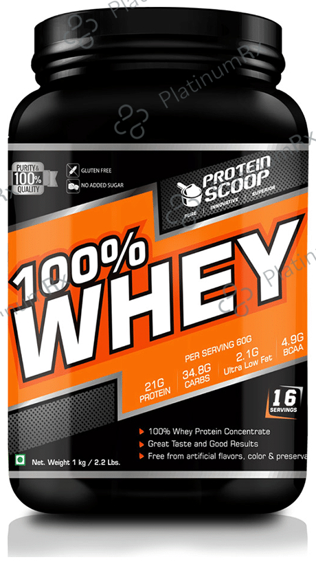 Protein Scoop 100% Whey Protein Concentrate Powder Strawberry 1 kg