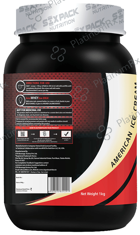 Sixpack Nutrition Bulk Weight Gainer Protein Powder American Ice Cream 1 kg