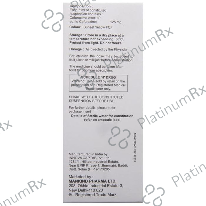 Cefakind 125mg Dry Syrup 30ml