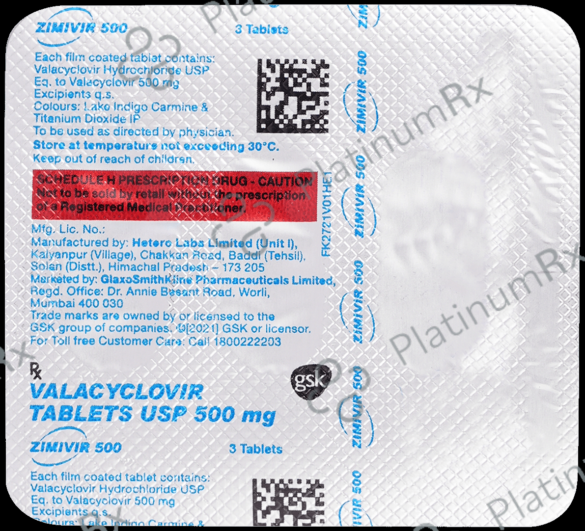Zimivir 500mg Tablet 3s