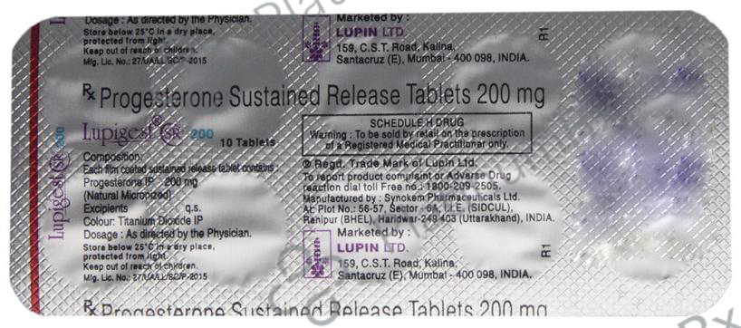 Lupigest SR 200mg Tablet SR 10s