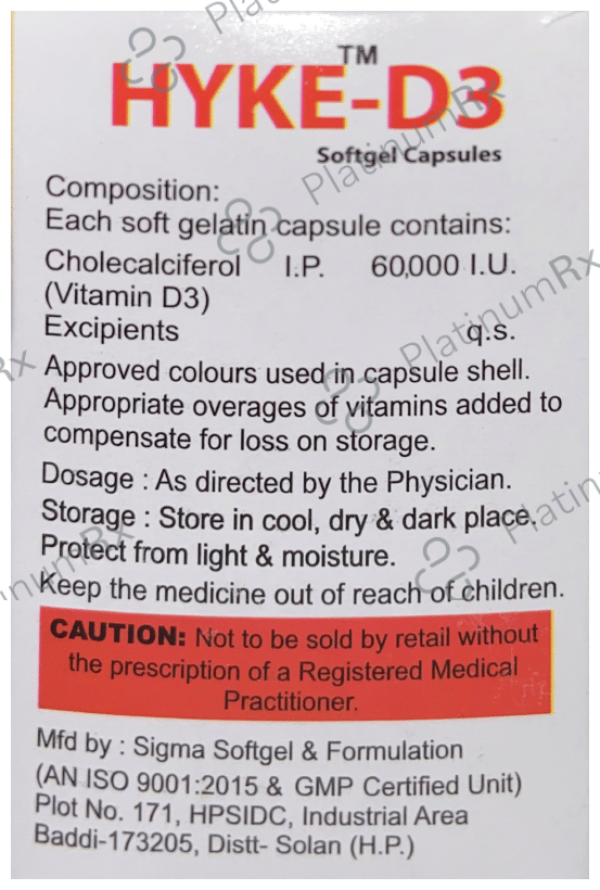 Hyke-D3 Softgel Capsule