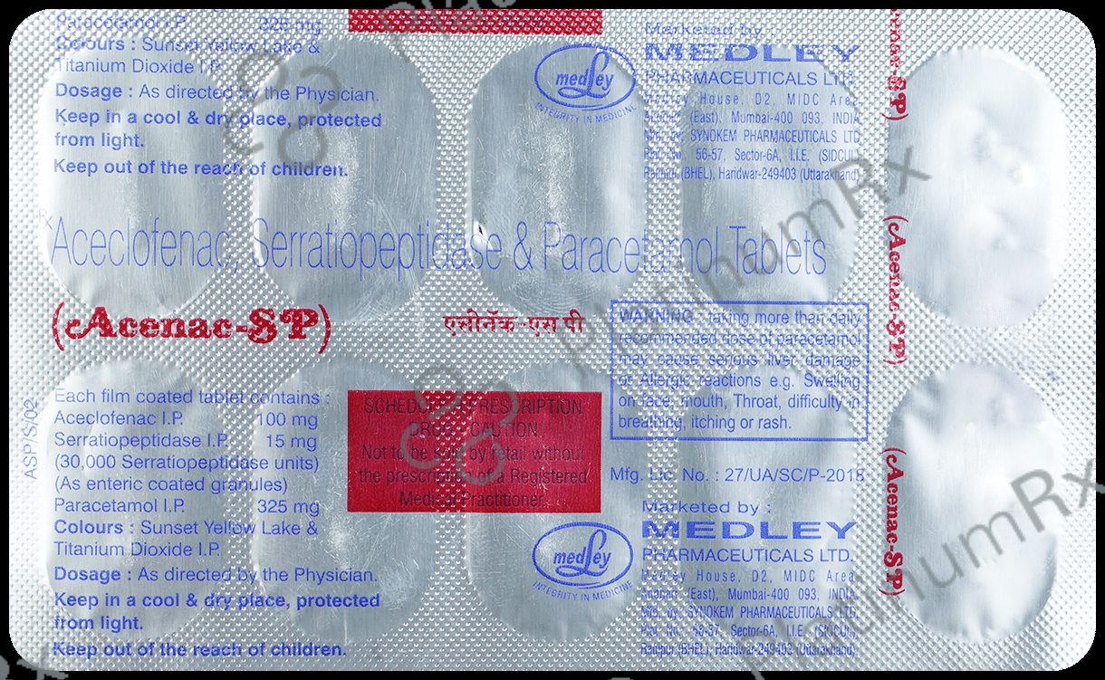 Acenac SP 100/325/10mg Tablet 10s