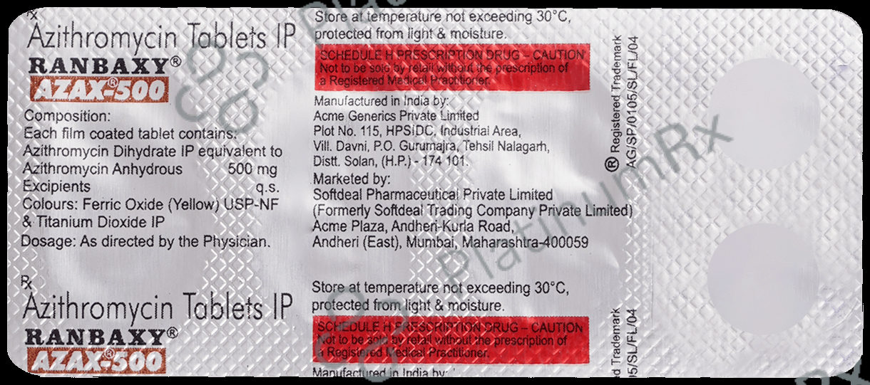 Azax 500mg Tablet 3s