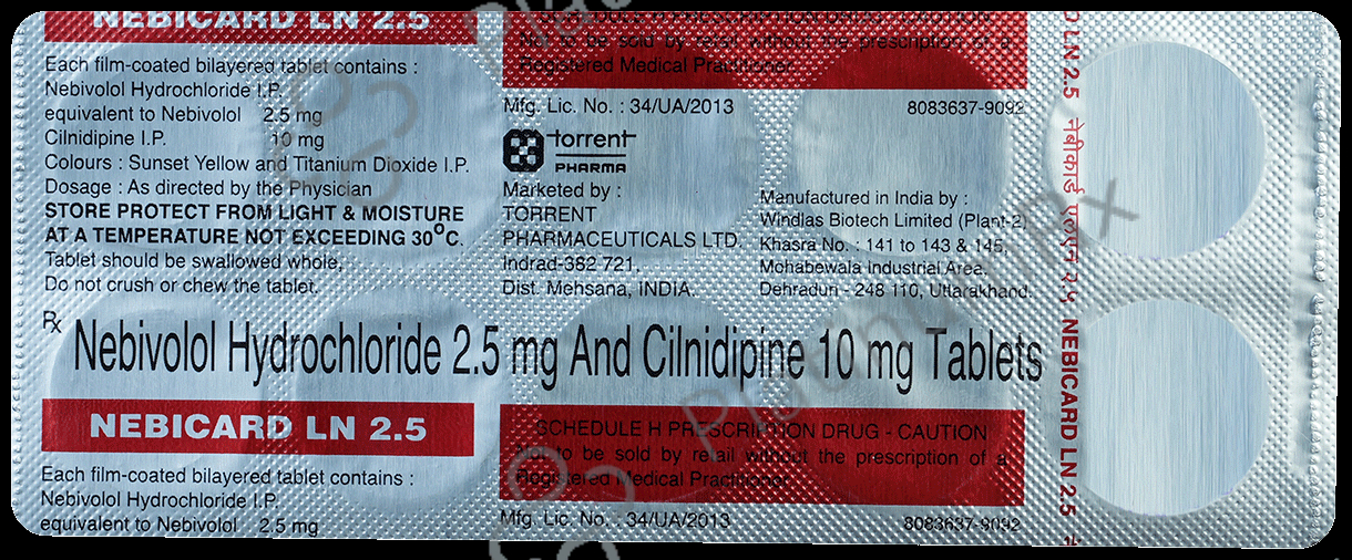 Nebicard LN 10/2.5mg Tablet 10s