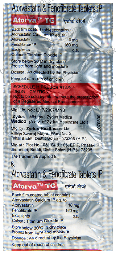 Atorva TG 10/160mg Tablet 10s