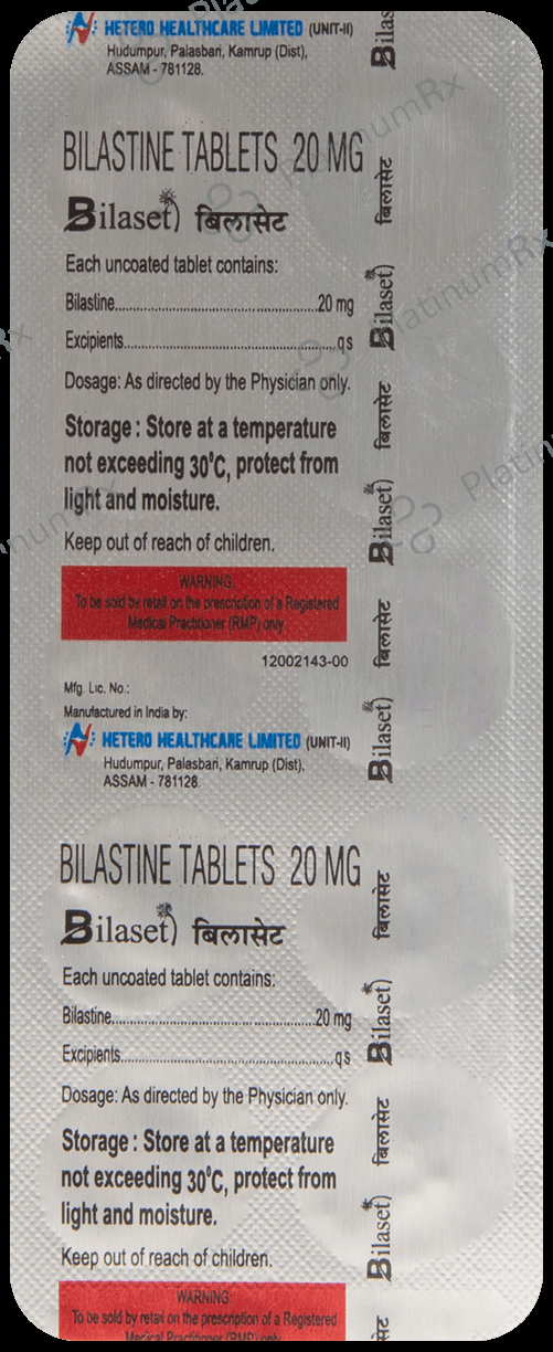 Bilaset 20mg Tablet 10s