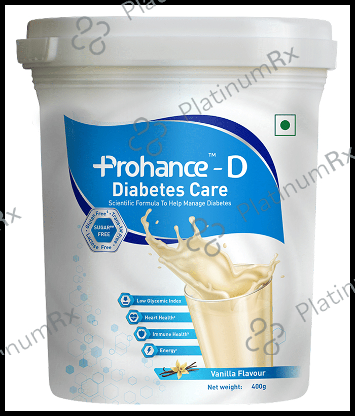 Prohance -D Nutritional Supplement for Diabetes Care - Flavour Vanilla 400 gm