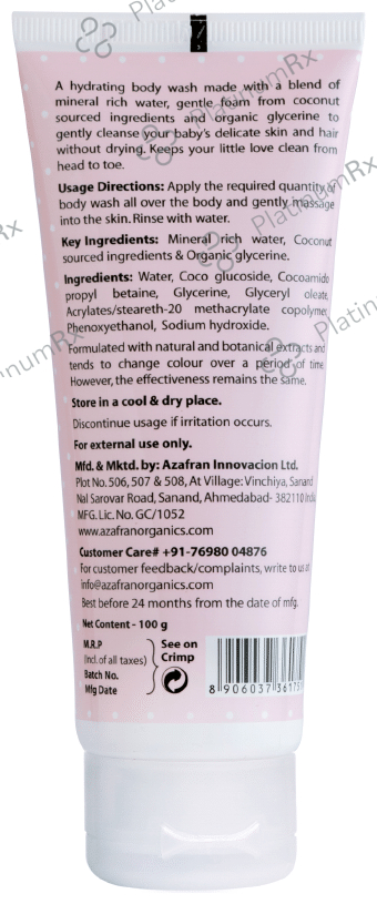 Azafran Organics Gentle Body Wash & Shampoo Sulphate Free Paraben Free 100 gm