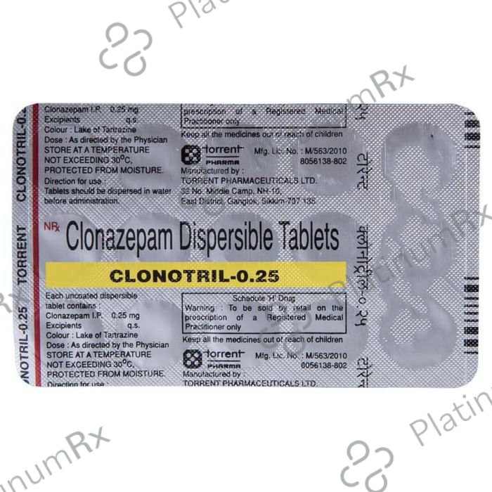 Clonotril 0.25mg Tablet DT 15 tablets