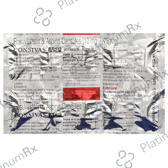 Consivas Asp 75/10mg Capsule 10s