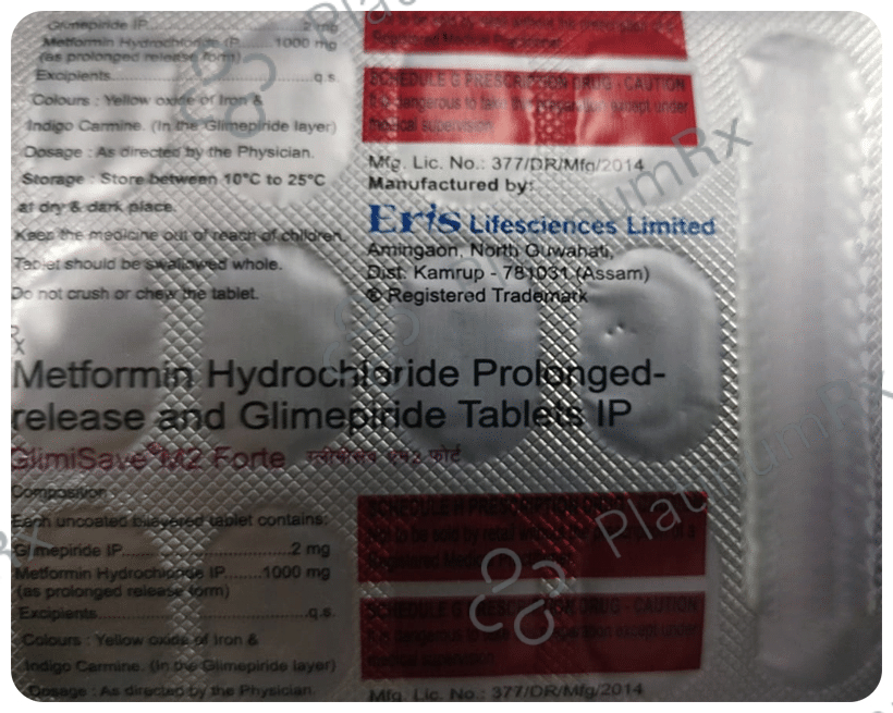 Glimisave M2 Forte 2/1000mg Tablet PR 15s