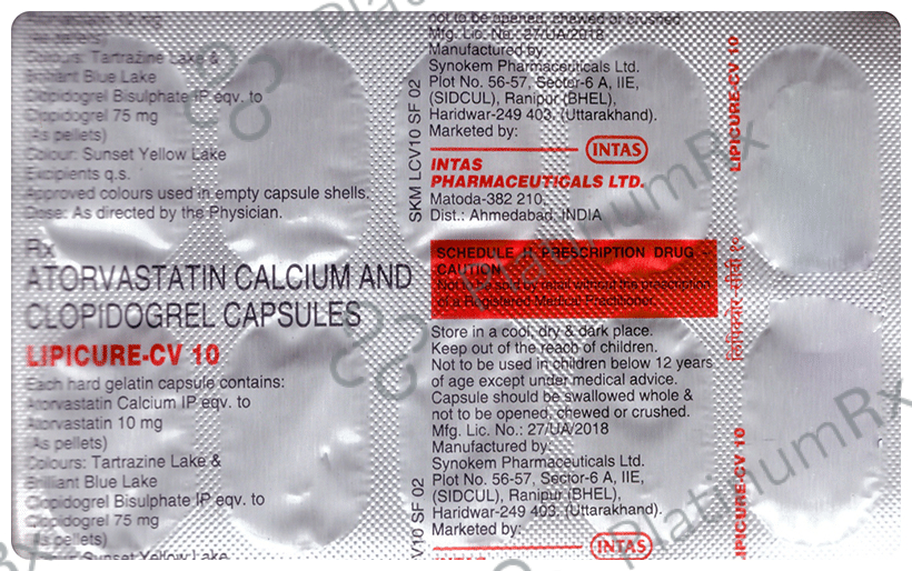 Lipicure CV 10/75mg Capsule 10s