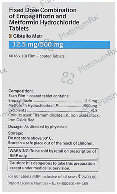 Gibtulio Met 12.5/500mg Tablet 10s