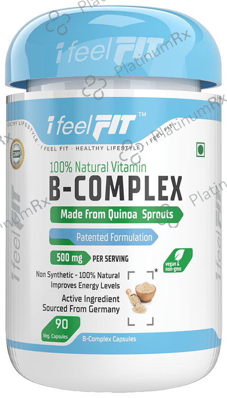 iFeelFIT 100%Natural Vitamin B-Complex Made from Quinoa Sprouts 500mg Veg Capsule