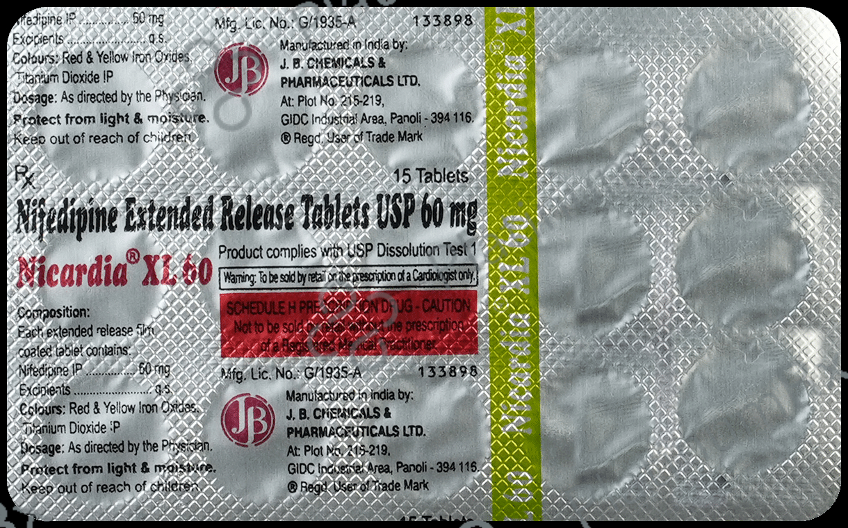 Nicardia XL 60mg Tablet ER15s
