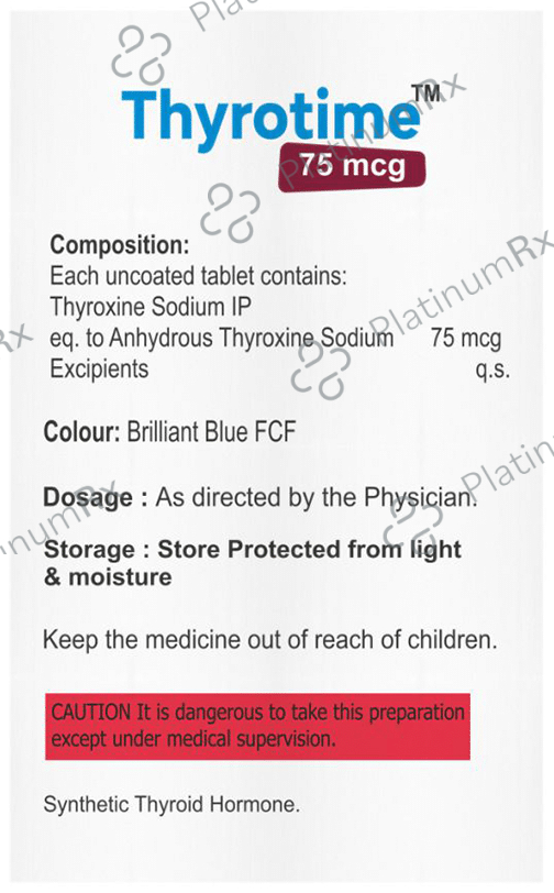 Thyrotime 75mcg Tablet
