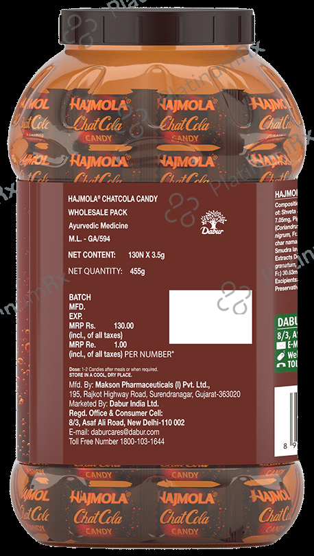 Dabur Hajmola Chatcola Candy with 20 Dabur Hajmola Regular Tablet Sachet Inside Free