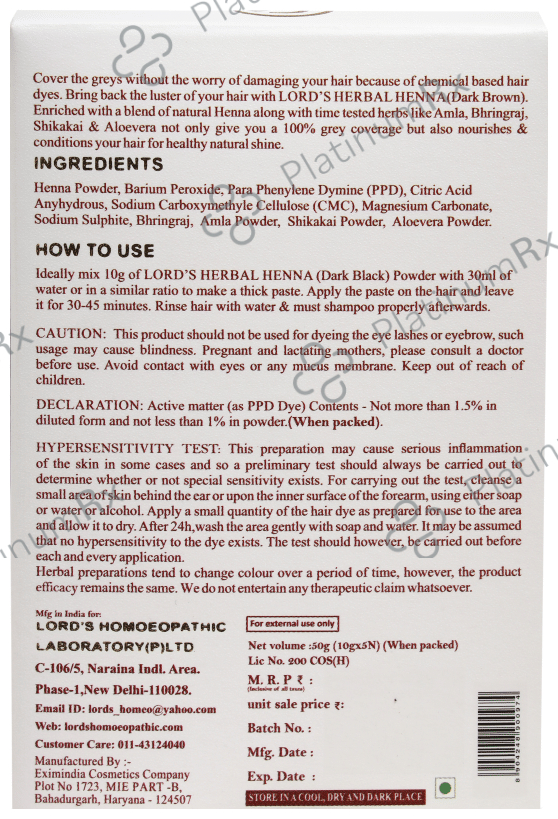 Lord's Herbal Henna Brown