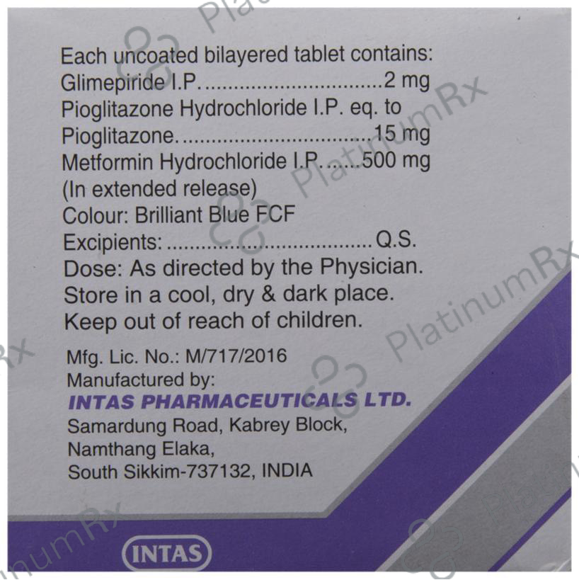 Zoryl MP 2 2/500/15mg Tablet ER 15s