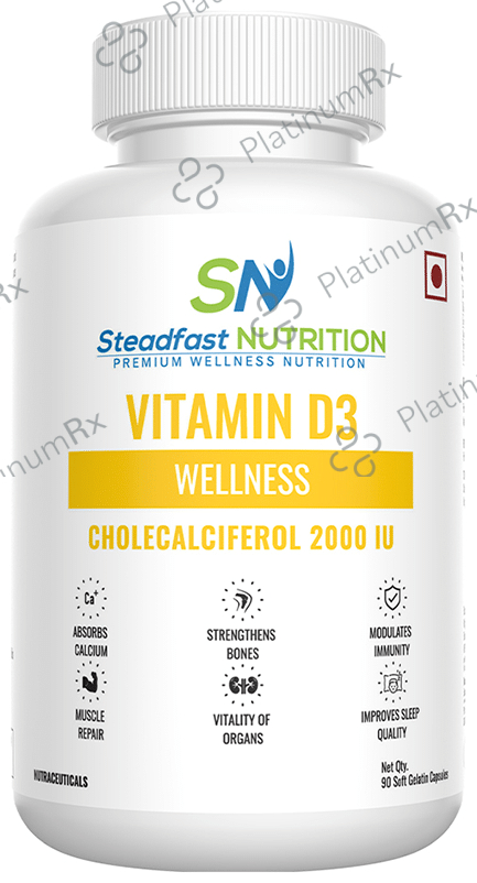Steadfast Nutrition Vitamin D3 Wellness Cholecalciferol 2000I.U. Soft Gelatin Capsule
