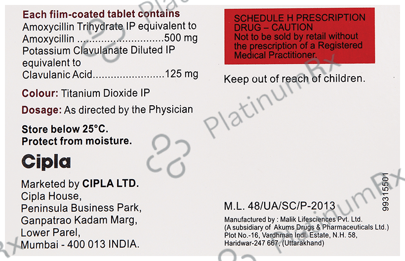Cipmox CV 625 Tablet