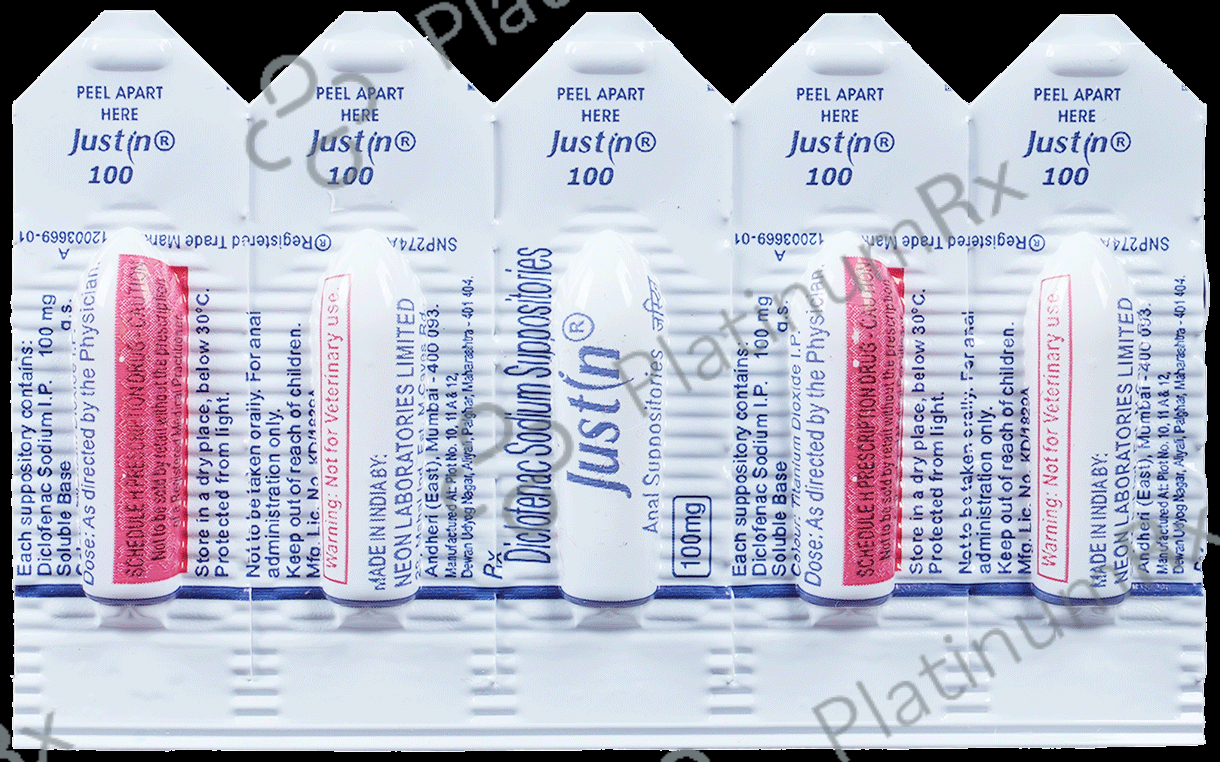 Justin 100mg Suppository 5s