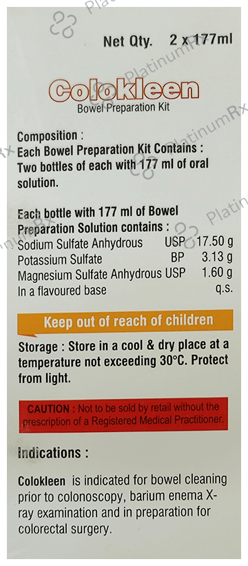 Colokleen Bowel Prepration Kit (177ml Each) Orange
