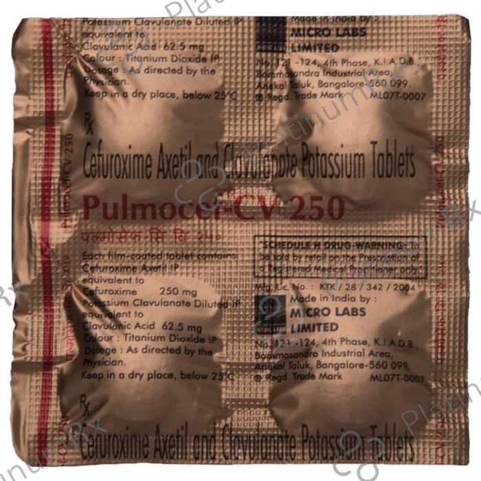 Pulmocef CV 250/62.50mg Tablet 10s