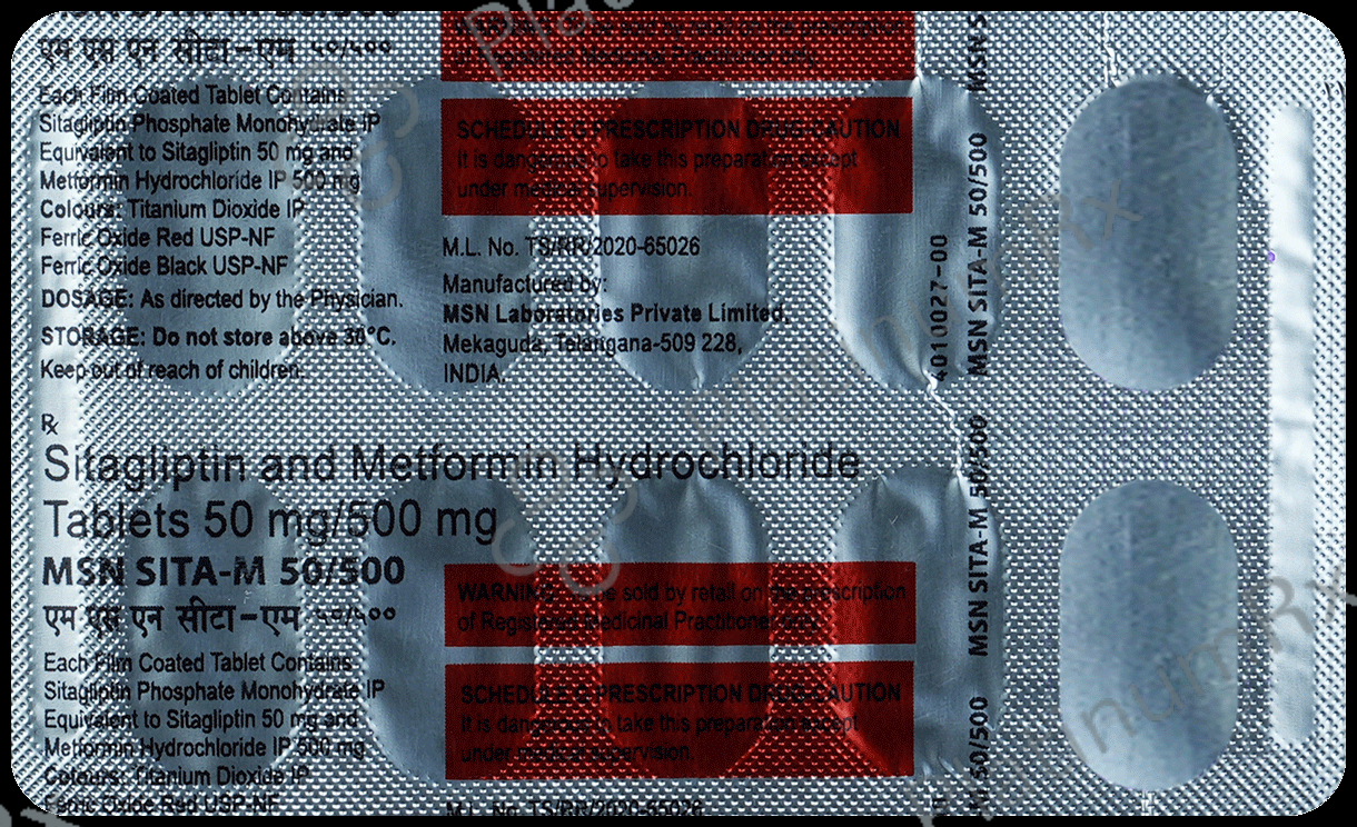 MSN Sita-M 50mg/500mg Tablet