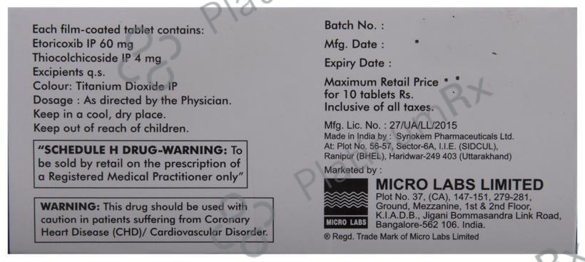 Etorica MR 60/4mg Tablet 10s