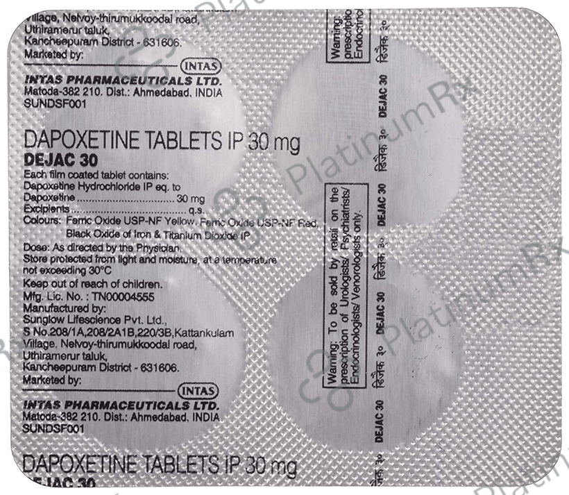 Dejac 30mg Tablet 4s