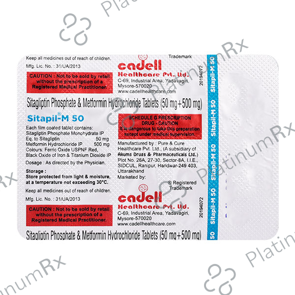 Sitapil M 50mg Tablet 10s