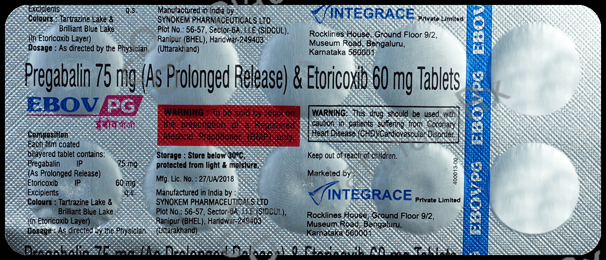 Ebov PG 75mg/60mg Tablet