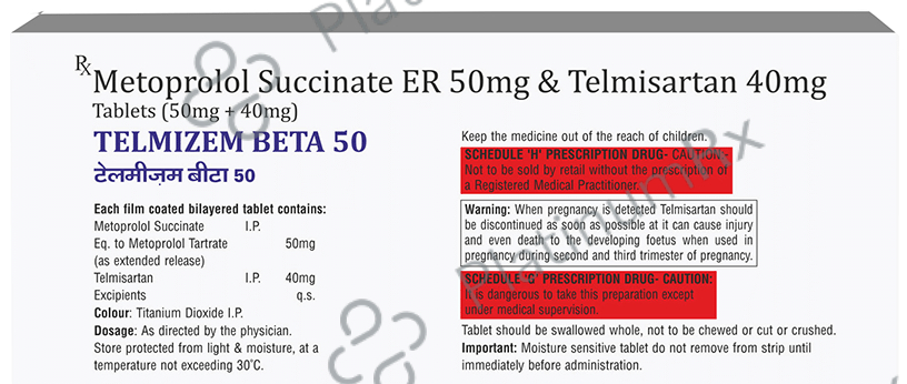 Telmizem Beta 50 Tablet ER