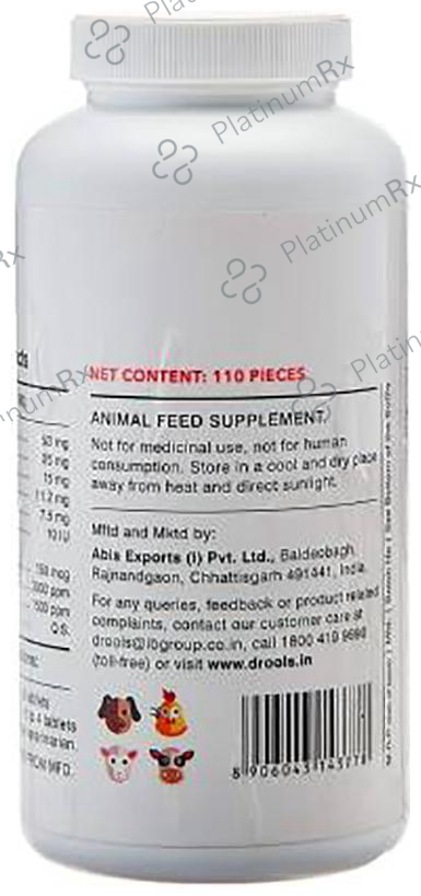 Drools Absolute Skin + Coat Tablet - Dog Supplement 110 Pet