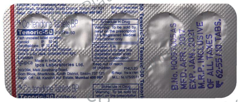 Tenoric 50/12.5mg Tablet 10s