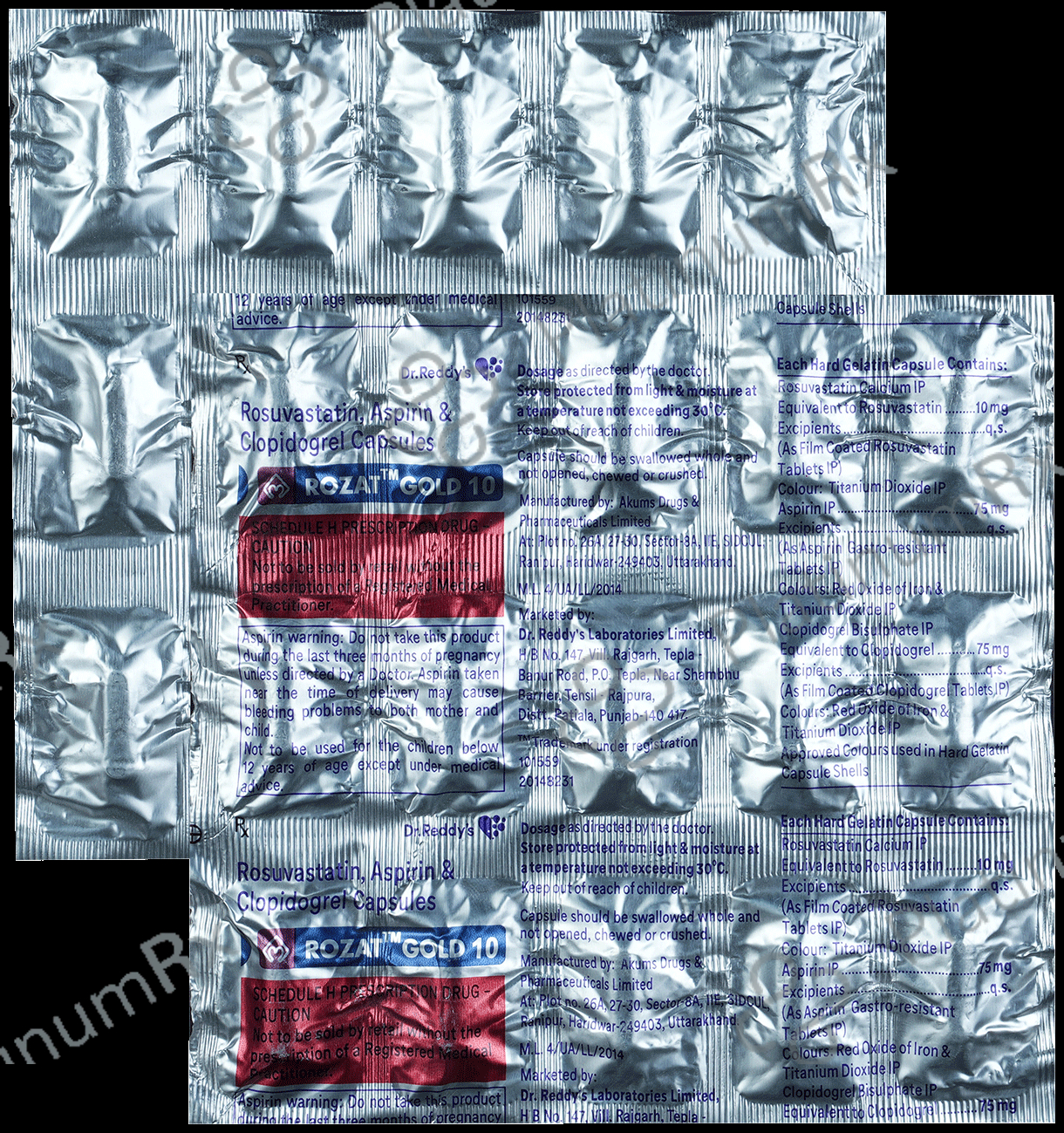 Rozat Gold 10/75/75mg Capsule 15s