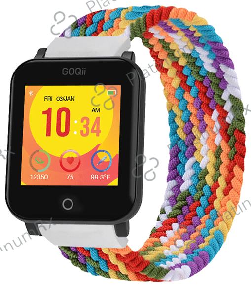 GOQii Vital Junior Fitness with 3 Months Health & Personal Coaching Smart Watch Rainbow