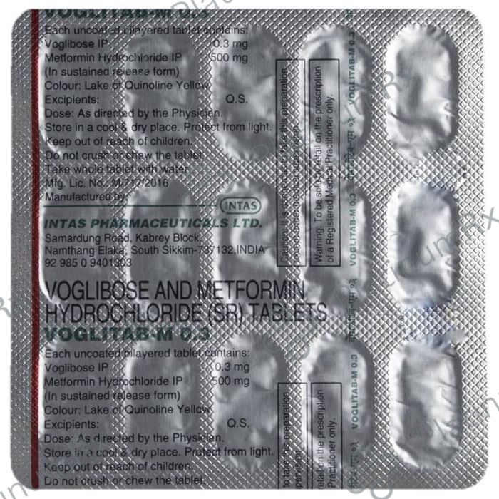 Voglitab M SR 500/0.3mg Tablet 15s