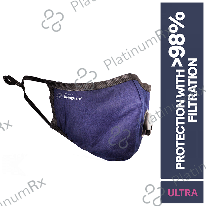 Livinguard Ultra 4 Layer Cotton Face Mask Medium Bombay Blue